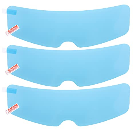 X AUTOHAUX 3 Stück Motorradhelm Anti Beschlag Folie 7,3cm x24,5cm Antibeschlag Folie für Motorradhelm-Visier Sonnenblende Schutzfolie Aufkleber