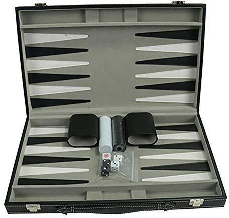 Jufjsfy Backgammon Set - Klassisches 14,75 Backgammon Set für Erwachsene Brett Spiel für Antikes Backgammon Set Set Familien Spiel Set