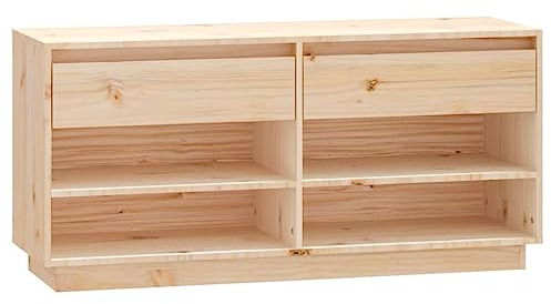 vidaXL Schuhregal Schuhschrank Schuhablage Schuhständer Schuhaufbewahrung Schuhorganizer Schuhkommode 110x34x52cm Massivholz Kiefer