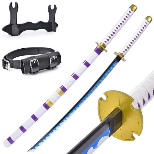 PZOEWUESR Anime Kitetsu II Schwert Zoro Cosplay Schwert - 104,1 cm - mit Ständer für Rollenspiele und Sammlung - für Erwachsene