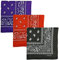 iPEAK Bandana 3 Stück Mehrzweck-Baumwolle Paisley Bandanas Schal Stirnband Gesichtsmaske Halstuch Taschentuch Union Jack Camouflage für Männer Frauen Kinder, Schwarz Rot Violett, M