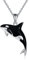 YFN Orca Killerwal Halskette für Frauen Sterling Silber Orca Whale Geschenke (schwarz)