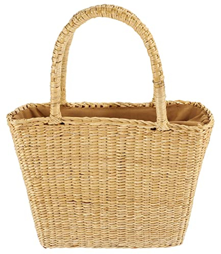CALLARON Paquet à Main Tressé en Paille Grand Format Style Pastoral | Plage et Pique-niques, Porté Main ou Bandoulière, Usage Extérieur, Facile à Transporter