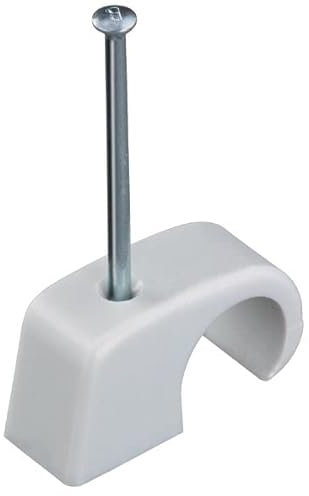 O4L - Outlet4Life Kabelschelle, Nagelschelle für Stromkabel, Lautsprecherkabel, Satkabel, Starkstrom, Ethernetkabel mit Nagel zur Befestigung, ø 10-14mm mit 30mm Nagel 100 Stück