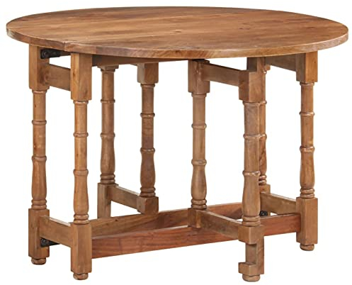 GuyAna Esstisch Rund 110x76 cm Mango Massivholz Holz Esstisch Kuchentisch Ausziehbar