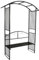 DEGAMO Rosenbogen Avignon mit Sitzbank für 2 Personen, stabiles Metallgestell 220x120cm, schwarz beschichtet, Outdoor