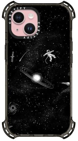 CASETiFY Bounce Case for iPhone 15 [6X Military Grade Drop Tested / 21.3ft Drop Protection/Compatible with Magsafe] - Gravity 3.0 - Clear Black