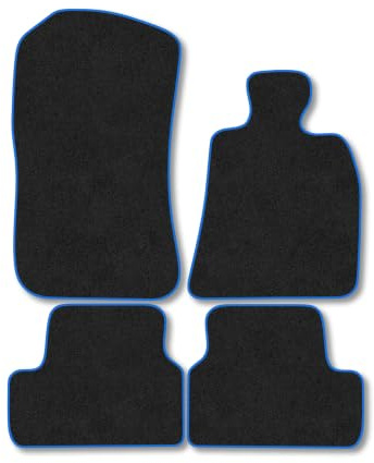 BMW i4 (2021+) Carpet Car Mats | Blue Edge Trim Tailored Fit Floor Mats Full Coverage Protection Accessories Easy Clean Anti Slip Made in the UK
