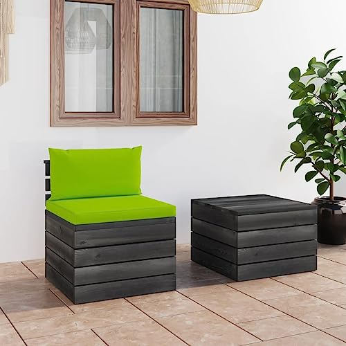 DYRJDJWIDHW gartenmöbel Rattan wetterfest,gartenliege wetterfest,2-TLG. Garten-Sofagarnitur aus Paletten mit Kissen KiefernholzGeeignet für Garten, Swimmingpool, Wohnzimmer, Terrasse