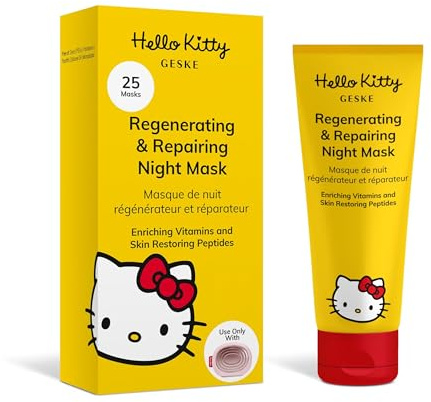 GESKE Regenerating & Repairing Night Mask | Reichhaltige Formel | Verwendung mit der Hello Kitty Sonic Warm & Cool Mask | Gesichtsmaske mit Vitamin E, Avocado- & Mandelöl