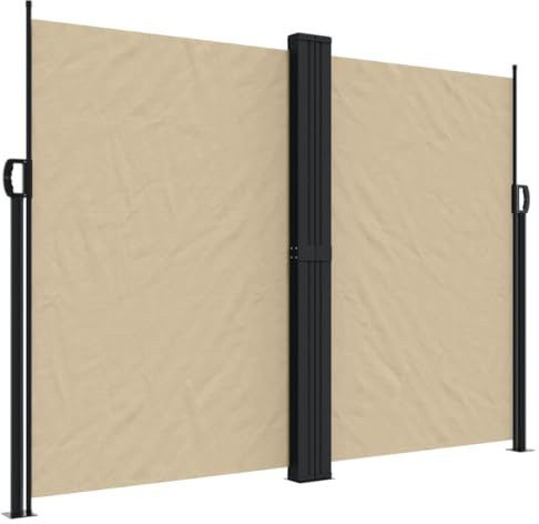 vidaXL Seitenmarkise, Sichtschutz Ausziehbar, Windschutz Sonnenschutz für Garten Balkon Terrasse, Seitenrollo Seitenwandmarkise, Beige 180x1000cm