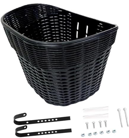 kowaku Bicycle Basket Storage Basket Pannier Bike Basket Bicycle Cargo Rack for Shopping Outdoor Cycling Men Women Kids Adults, black
