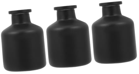 BCOATH 3pcs 50ml Black Frosted Glass Aroma Bottles Large Belly No-heat Reed Diffuser Bottles Light-shielding Design for Home Office Fragrance Release