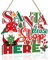 ANHUIB Weihnachtsdeko Holzschild,Willkommensschild,Santa Please Stop Here Schild Holz,Weihnachten Tür Hängende Dekorationen,Holz-Aufhänger für Weihnachten Türschild für Tür Fenster Wand Christmas Sign