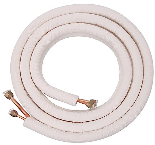Qiaohome Tubo de Bobina de Pareja de Aire Acondicionado de 3 Metros 1/4 Pulgadas 3/8 Pulgadas de Aluminio Aislado Piezas de Aire Acondicionado Tubo de Refrigerante
