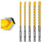 5PCS Lengthen Concrete Drill Bits Set, Masonry Drill Bit Set Impact Ready. Tungsten Carbide Tips for Glass/Brick/Cement/Plastic/Wood/Tile 6.3in Long, Drill Depth 4.3in