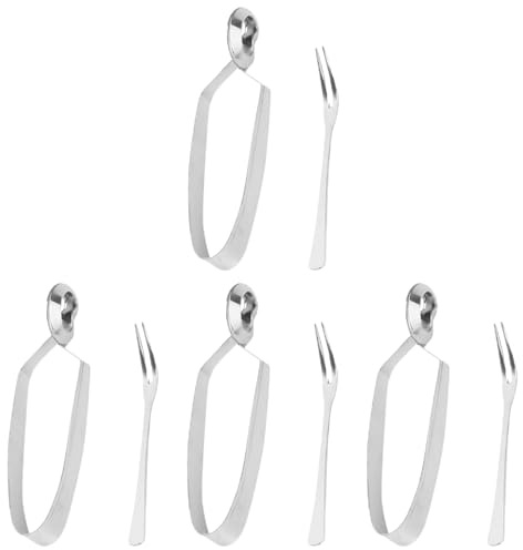 PRETYZOOM 4 SäTze Edelstahl Schneckenzange Und Schneckengabel Set, Praktische KüChenzange FüR MeeresfrüChte Und Schnecken, Ideal FüR Zuhause Und Restaurant