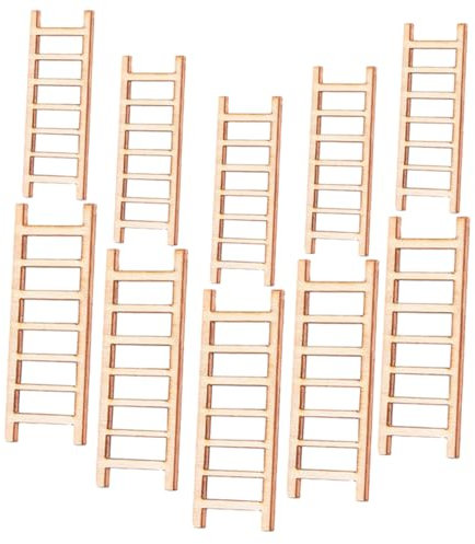 PHENOFICE 40pièces Mini Échelles Bois Miniatures Pour Paysage Accessoires Diy Maison De Poupée Ornements Échelles Miniatures Résistantes Pour Décor Terrarium Et Jardin De Fée