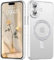 Coalbooliy Handyhülle für iPhone 16 Hülle Glitzer 6,1 kompatibel mit Mag-Safe, Plating Magnetic Durchsichtig Silikon Cover Bling Sparkly Diamond Camera Crystal Luxury Case Mädchen, Silber