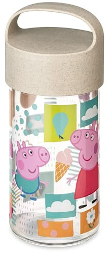 Koziol BUDDY SNACK 0,5 PEPPA PIG Snackpot/Trinkflasche | für Kinder | große Öffnung, robust, spülmaschinengeeignet | für Snacks & Getränke | Schule, Kindergarten, Kita (organic sand)