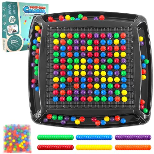 GreenYeah Elimination Brettspiel, 168PCS Rainbow Ball, Intellektuelles Schachbrett, Intellektuelles Schachbrett Doppelduell, Rainbow Puzzle Schachspiel, Partyspiel für Kinder und Erwachsene