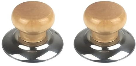 XUCZHAI Deckelknopf Runder, absturzsicherer hölzerner Ersatz-Topfdeckelknopf, Küchenhelfer, Topfdeckel-Topperle, Topfdeckelgriff, Kochgeschirrteile FüR Pfannendeckel Mit Loch Geeignet(2pcs)