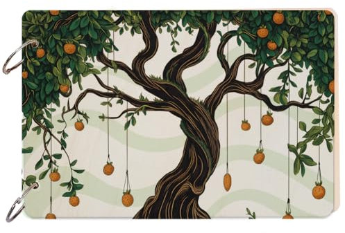 SUPERDANT Grußkarten Organizer Mit Lebensbaum Grußkartenalbum Halter Buch Grußkarten Binder Aus Holz Mit Losen Blättern 2 Ring Einband Andenken Für Geburtstage Hochzeitsgeschenke