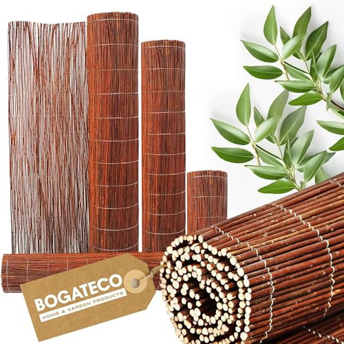 BOGATECO Weidenmatte Sichtschutz Zaun aus Holz |Gartenzaun 180 cm Hoch & 300 cm Lang | Perfekt Weidenzaun für den Garten, Balkon und Terrasse natürlicher Sichtschutzzaun