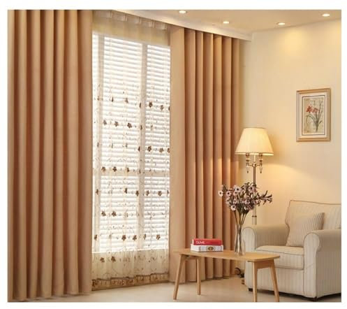 Wycian Lamellenvorhang Gardinen 2er Set Gelb Verdunkelung Unifarbe H214 x B137 cm (2er Pack) Polyester