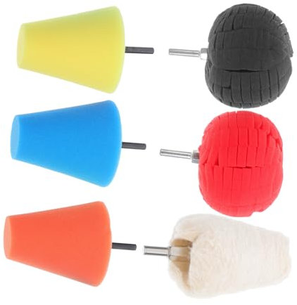 Operitacx 6 Teiliges Auto Felgen Polierset Auto Radnaben Bohrer Polieren Polierrad Polierkegel Auto Polierschwamm Kugelpolierer Für Bohrer Auto Polierset Aus Stahl