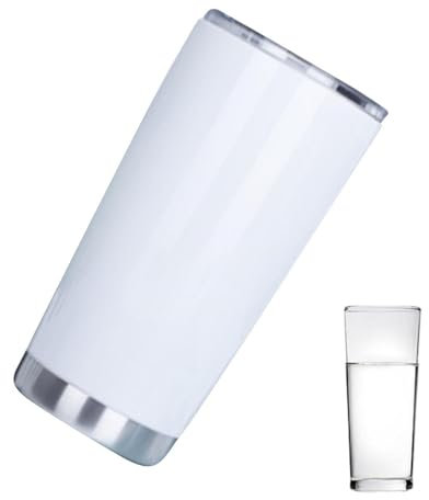 Generisch Taza para sublimación - Vaso térmico de acero inoxidable de doble pared con pajita con tapa cerrada - Hueco de sublimación para café helado, viajes en coche