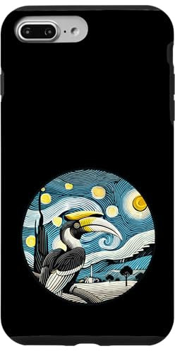 Observación de aves con pico de cuerno - Van Gogh Starry Night Style Carcasa para iPhone 7 Plus/8 Plus