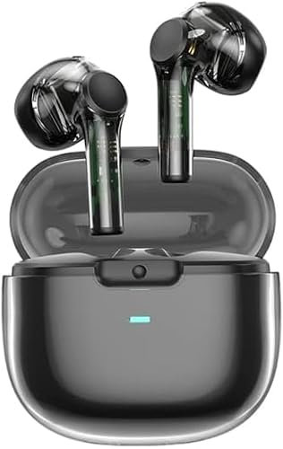AMPLE For Fairphone 6/5/4 Earphones, T12 Pure Sound TWS Wireless Bluetooth Earbuds Headphones 5.3V Built-In Microphone For Fairphone 6, 5, 4 (BLACK)