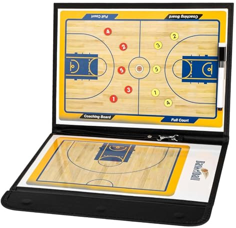 ZONSUSE Tableau Tactique Basketball, Tableau Portable D'entraîneur de Basketball, Tableau Magnétique Basketballs, avec Marqueurs, Gommes, Équipe Magnet, pour Entraînements Tactiques (Basket-ball A)