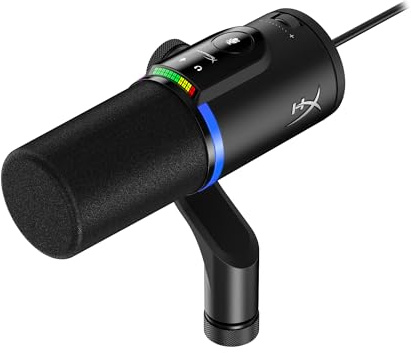 HyperX FlipCast, Microfono XLR/Usb Cardioide per Gaming, Streaming, Podcast, Compatibile Con Pc e Mac, Controllo Volume, Pulsante Muto, Plug & Play, Alta Qualità, Voce Chiara, Riduzione Rumore, Nero