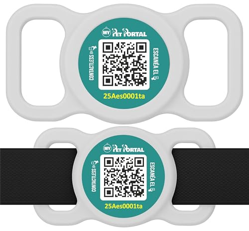 My Pet Portal Placa QR para Perros y Gatos con Adaptador de Collar