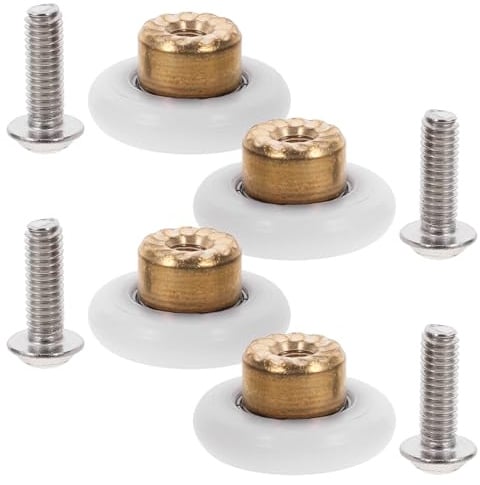Ciieeo 4 Stück Nylon Kugellager Rollen für Duschtüren 19mm Großer Flacher Duschkabinen Schiebetür Ersatz mit Bogenförmiger Gleitrille Geräuschlos für Badezimmer und Glas Schiebetüren
