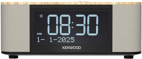 KENWOOD Radio Despertador Dab+ con Altavoces Bluetooth 5.3, Sonido estéreo, Alarma programable y USB — Reloj Mesa con FM/RDS, Temporizador y Pantalla LCD Grande, Acabado Madera, CR-ST55DAB-M