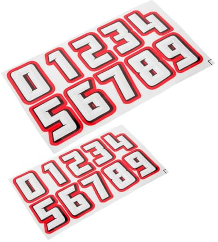 Mikinona Reflective Number Stickers for Bike Helmets Motorcycle Mountain Cycling Helmet Decals 2 Sets for Outdoor Safety