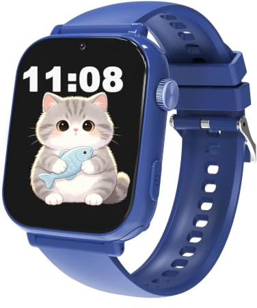 Smartwatch Bambini GPS 4G, Orologio Intelligente con Telefono, Videochiamata, Chat, SOS, Sveglia, Contapassi, Camera, Modalità Classe, Gioco, Smart Watch per Ragazza e Ragazzo 4-12 Anni Regalo, Navy