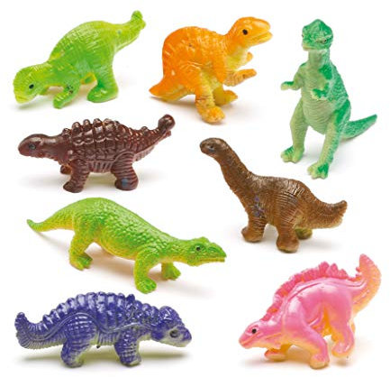 Baker Ross Elastische Gummi Dinosaurier für Kinder als kleine Überraschung zum Fest (12 Stück)
