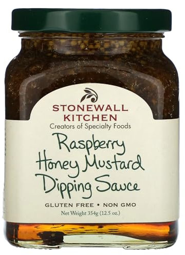 Raspberry Honey Mustard Dipping Sauce von Stonewall Kitchen (354 g) - erlesener Honig mit fruchtigen Himbeeren - ideal als Dip für Brezeln, Käse und Hähnchen