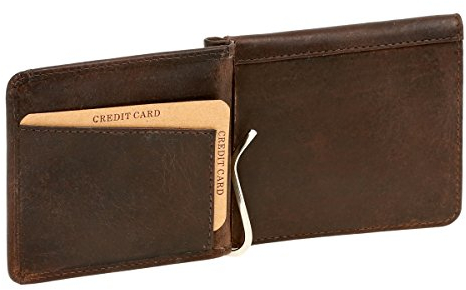 Fermasoldi Uomo Vintage-Style LEAS, Vera Pelle, Marrone - ''LEAS Special Edition''