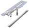 Aquabad Duschrinne SDS Pro 60 cm gebürsteter Edelstahl inkl. Haarsieb, Abgang senkrecht, befliesbare Mulde, linearer Bodenablauf, Komplettset