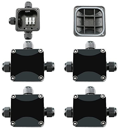 CESFONJER 4Pcs IP66 Waterproof Electrical Junction Box, 3 Way External Electrical Junction Box Outdoor Coupler PG11 Cable Gland 5-10mm.