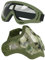 Aoutacc Airsoft Ensemble Masque et Lunettes, Demi-Masque en Acier Plein Masque et Lunettes pour CS/Chasse/Paintball/Tir (Masque de crâne Noir) (AOR2)
