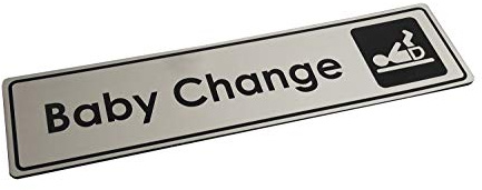 SILVER Baby Change Door Sign for Business, Restaurants, Bars, Cafe, Hotels