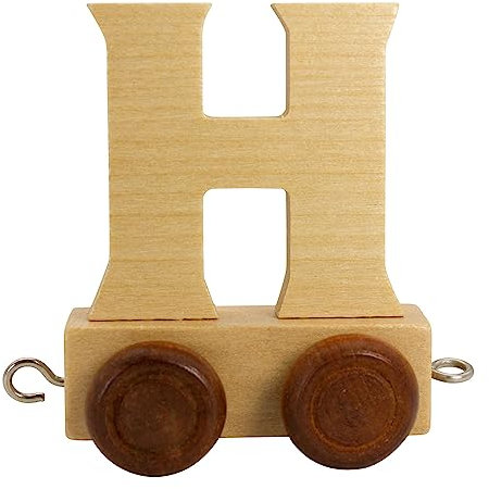GICO Buchstabenzug aus Holz, Buchstaben Zug, Lok, Waggon, A-Z, H je ca. 5,5 cm, Wunschname (H)
