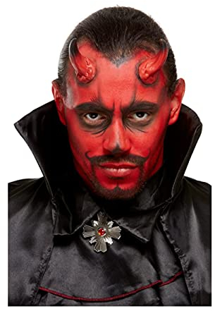 Smiffys Smiffys Make-Up FX, Teufel-Set, Aqua, Rot & Schwarz, Schminke, Hörner, Schwamm & Applikator Halloween