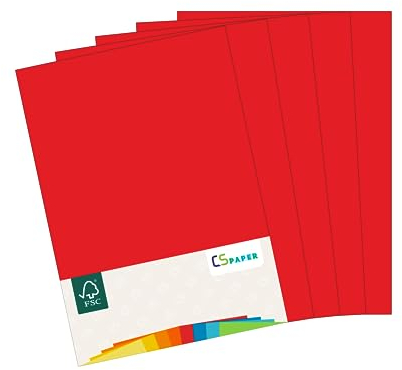 MADE IN EU 50 Blatt farbiges Papier ROT A4 80 g/m² CS Paper - Druckerpapier, Kopierpapier, Universalpapier zum Drucken, Basteln & Falten im Format DIN A4. Papier für den Heim- & Bürobedarf